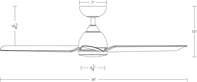 Mocha Indoor/Outdoor 3-Blade Smart Compatible Ceiling Fan 54in Brushed Aluminum with Remote Control and Wall Cradle. Works with iOS/Android, Alexa, Google Assistant, Samsung SmartThings, and Ecobee.