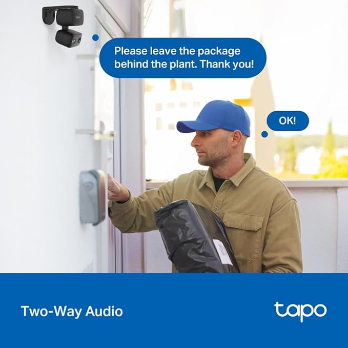 Tapo 2K 3MP Pan/Tilt Indoor/Outdoor Security Camera, Free Person/Baby Cry Detect & Track, 360ยฐ View, Night Vision, SD/Cloud Storage, Works w/Alexa & Google Assistant, HybridCam 360, Black (2-Pack)