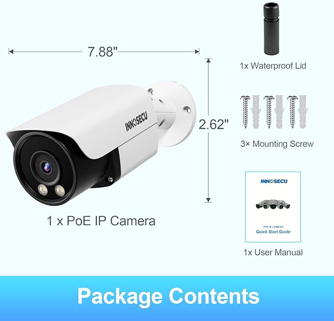 5MP PoE Camera, Outdoor Bullet Security Surveillance IP Camera IP67 Rating, Smart Dual Light Color Night Vision, Two-Way Audio, 2.8mm Lens 110° Wide Angle, Human&Vehicle Detection, INB5GD37Y