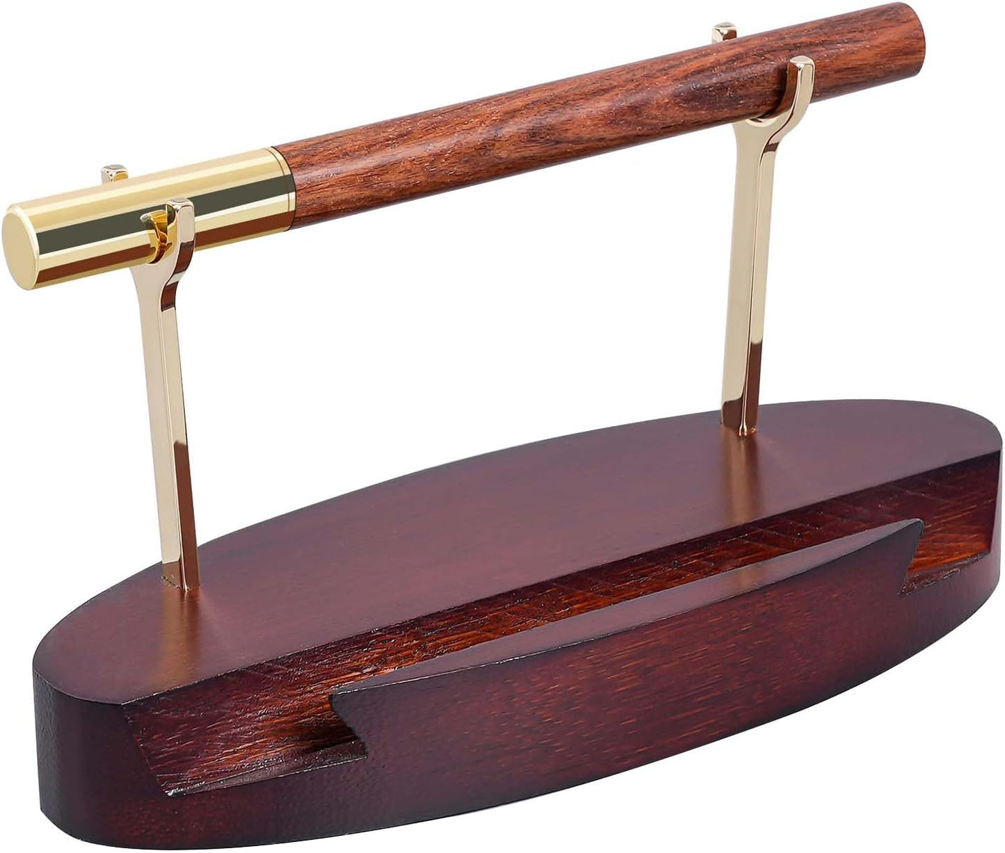 Pen Holder Desk Organizers and Accessories Desk Decor ï¼Exquisite Wooden Pen Holder ï¼with a Cool Pen and Two Refills for Office and Home (Style C)