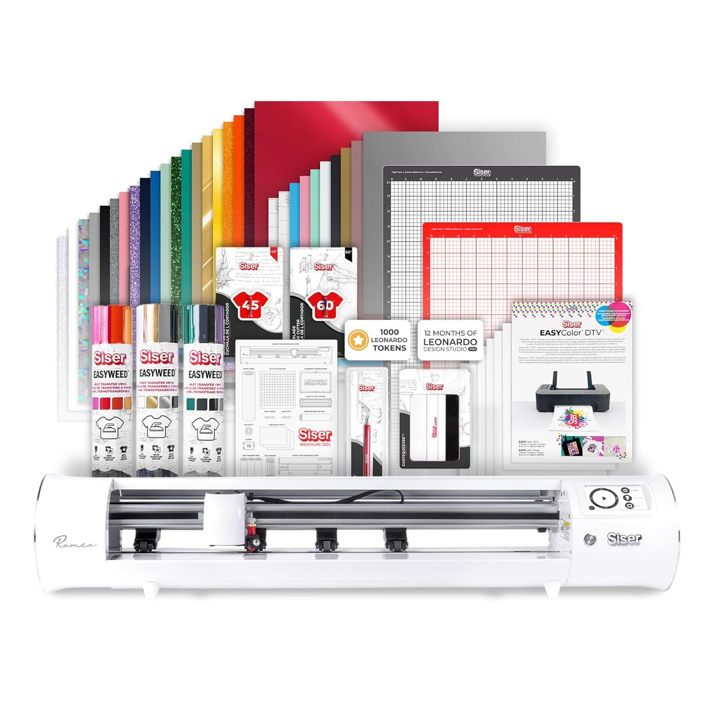 Siser Romeo Essential Bundle - 24" Professional Cutting Machine for Vinyl, Paper, and More â WiFi Compatible with Windows & Mac - Includes Leonardo Design Studio Software, Roll Holder Accessory