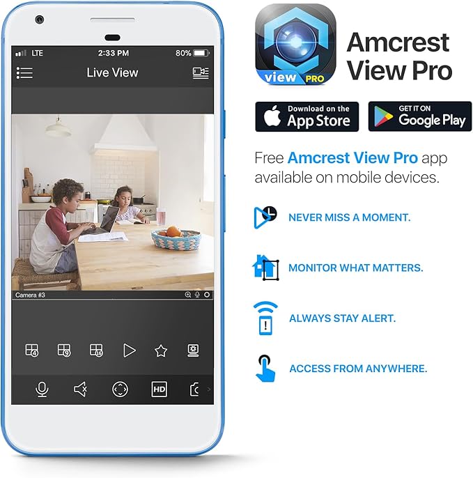 Amcrest ProHD 1080P WiFi 2MP (1920TVL) Indoor Pan/Tilt Security Wireless IP Camera IP2M-841B (Black)