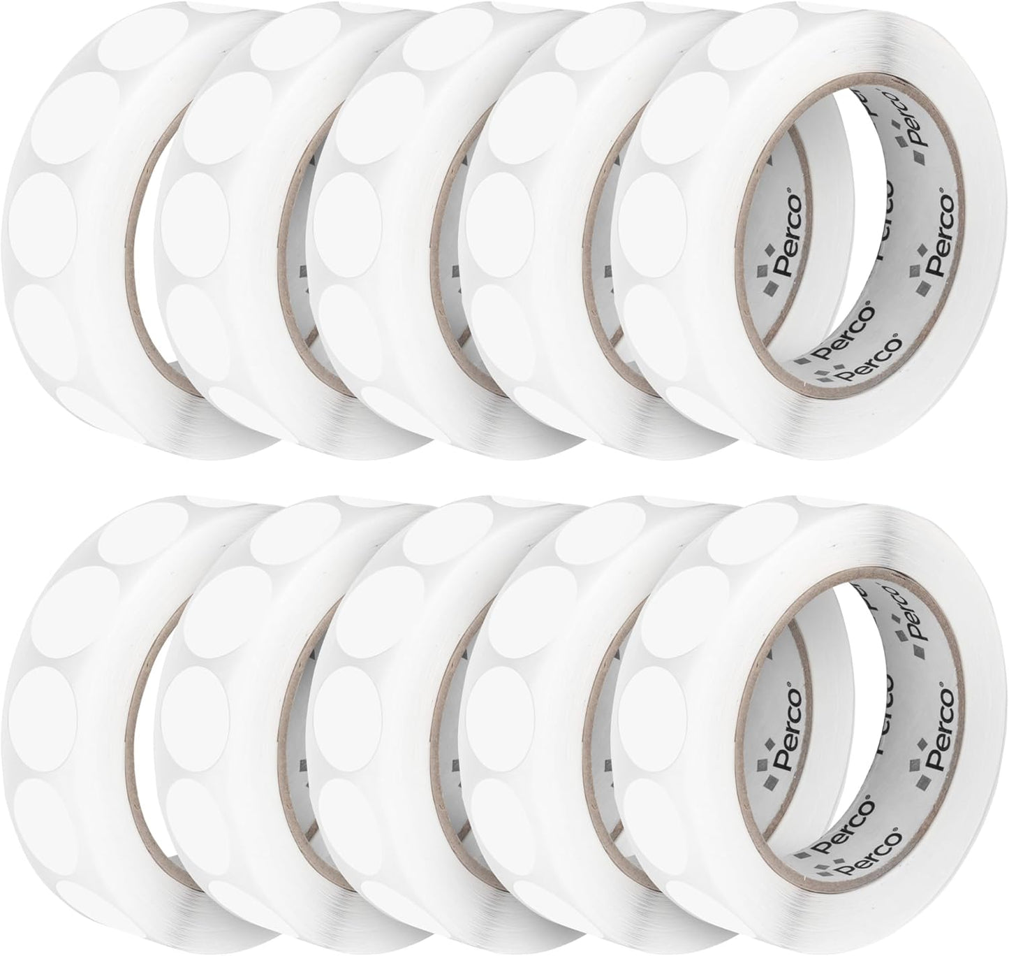 Perco Clear 1-Inch Perforated Circle Dot Sticker Labels â 10 Rolls, 10,000 Round Stickers â with Permanent Adhesive for Inventory Management, Color Coding, Garage Sales, CraftsâMade in USA