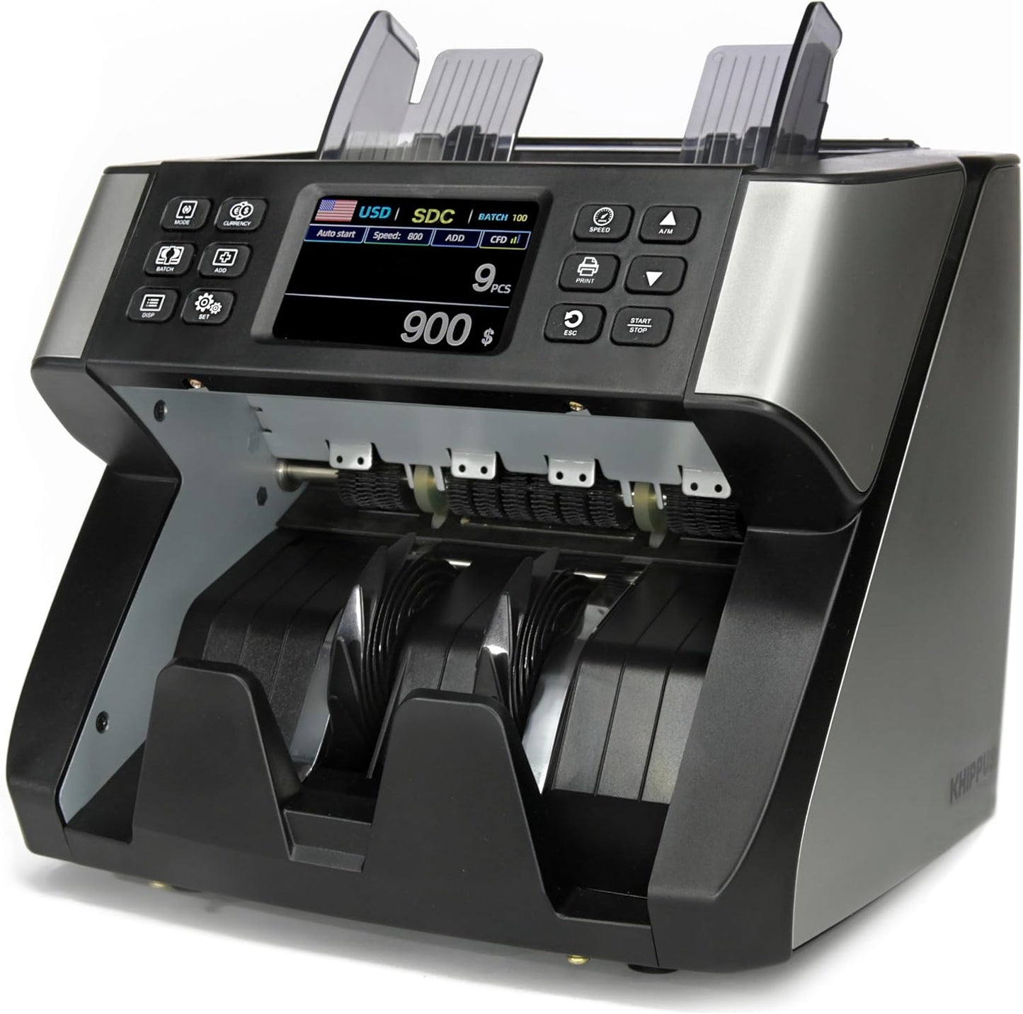 Proâ¯5500 Money Counter Machine, Mixed Denominations, Professional Value Counting, Counterfeit Detector, Fast & Accurate Cash Counter with 2 Year Warranty