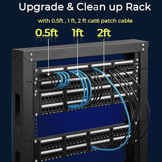 Rapink Patch Cables Cat6 3ft (24 Pack), Ethernet Patch Cable 10G Support, Cat 6 Patch Cable for Patch Panel to Switch, Flexiable Cat 6 Ethernet Cable with Gold Plated Orange