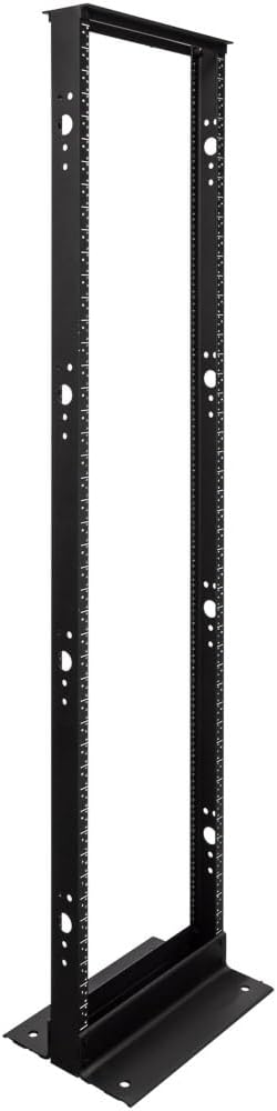 NavePoint 45U 2 Post Open Frame Server Rack for 19 Inch Equipment, AV, Networking, Data & IT Devices, 2-Post Rack 45U 881lbs Weight Capacity, Black