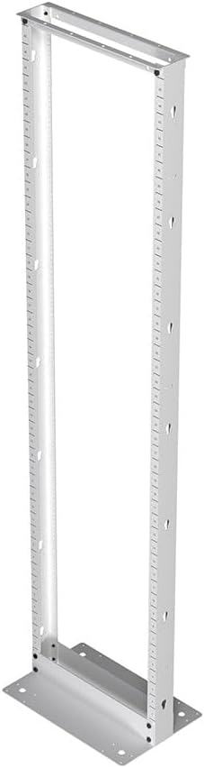 NavePoint 45U 2 Post Rack Open Frame Server Rack for 19 Inch Equipment, AV, Networking, Data & IT Devices, 2-Post Rack 45U 661lbs Weight Capacity, White