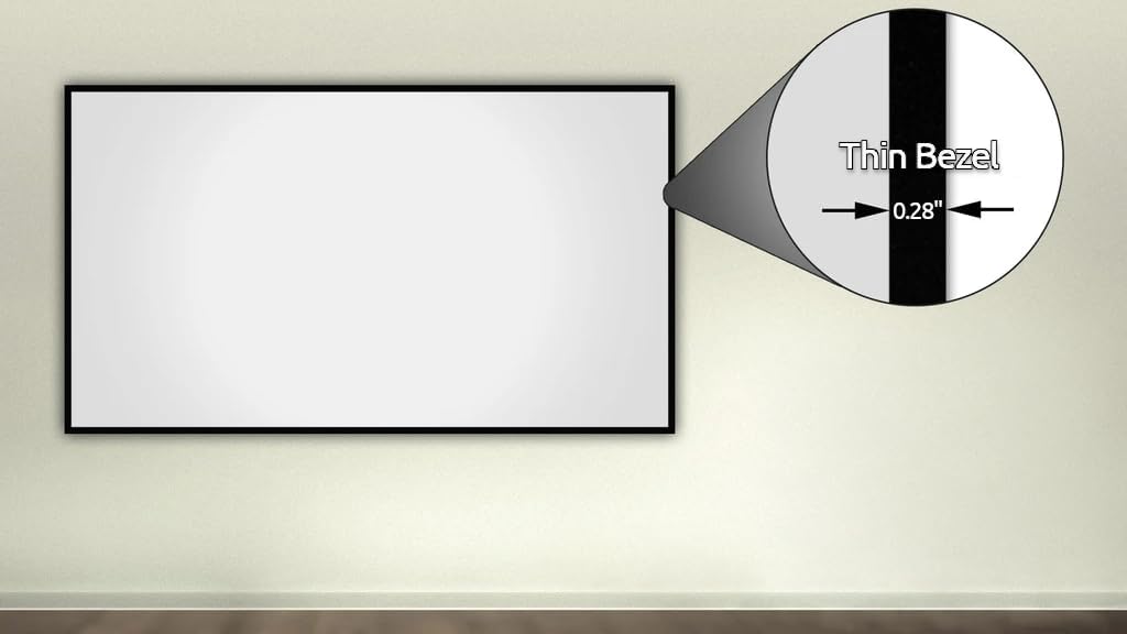 Silver Ticket Products S7 Series 6 Piece Thin Bezel Home Theater Fixed Frame 4K/8K Ultra HD, HDTV, HDR & Active 3D Projection Screen, 16:9 Format, 100" Diagonal, Woven Acoustic Material S7-169100-WAB