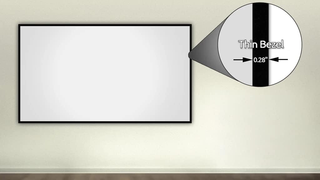 Silver Ticket Products S7 Series 6 Piece Thin Bezel Home Theater Fixed Frame 4K/8K Ultra HD, HDTV, HDR & Active 3D Projection Screen, 16:9 Format, 135" Diagonal, Grey Material S7-169135-G