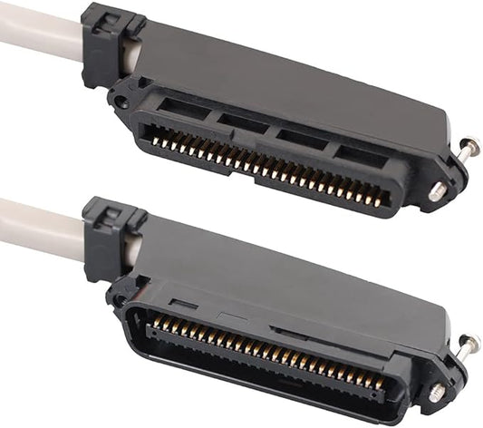ICC Female to Male 25 Pair Telco Cable 25ft - Cat3 24AWG, 100% Solid Pure Copper, Gray Riser CMR Cable with 90 Degree 50 Pin Telco Connector for Voice and Low Data PBX Applications, 25 Feet