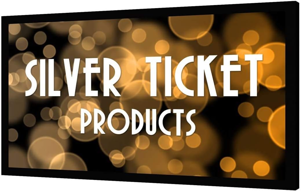 Silver Ticket Products STR Series 6 Piece Home Theater Fixed Frame 4K / 8K Ultra HD, HDTV, HDR & Active 3D Movie Projection Screen, 16:9 Format, 110" Diagonal, Silver Material STR-169110-S