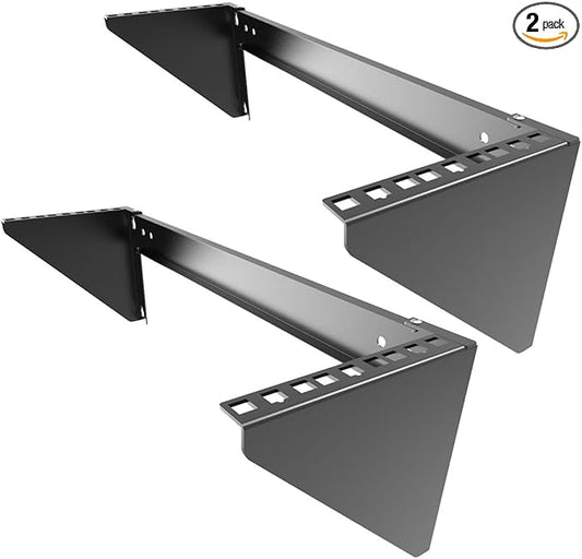 JINGCHENGMEI 2 Pack of 3U 125 lb Weight Capacity Heavy Duty 19 Inches Steel Vertical Patch Panel Mounting Bracket for Networking Equipment (2)