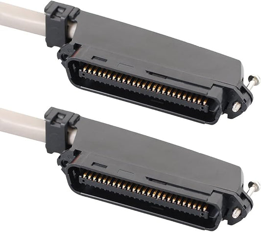 ICC Male to Male 25 Pair Telco Cable 25ft - Cat3 24AWG, 100% Solid Pure Copper, Gray Riser CMR Cable with 90 Degree 50 Pin Telco Connector for Voice and Low Data PBX Applications, 25 Feet