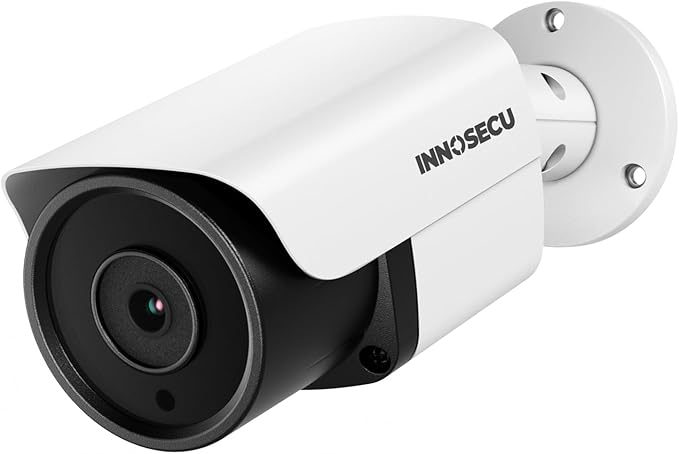 4MP PoE Camera, Wired IP Bullet Security Surveillance Camera Waterproof IP67, Night Vision 100ft, 2.8mm Lens Wide Angle 110°, Built-in Mic, AI Human Vehicle Detection, INB4FR37E(White)