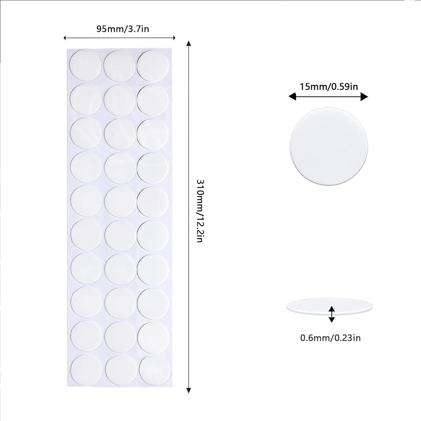 Adhesive Stick dots Two-Sided Sided Mounting Putty Stick Tack for Wall Hanging Crafts Balloons Festival Party Decorations,Clean Removable(.59"*0.59"-300)