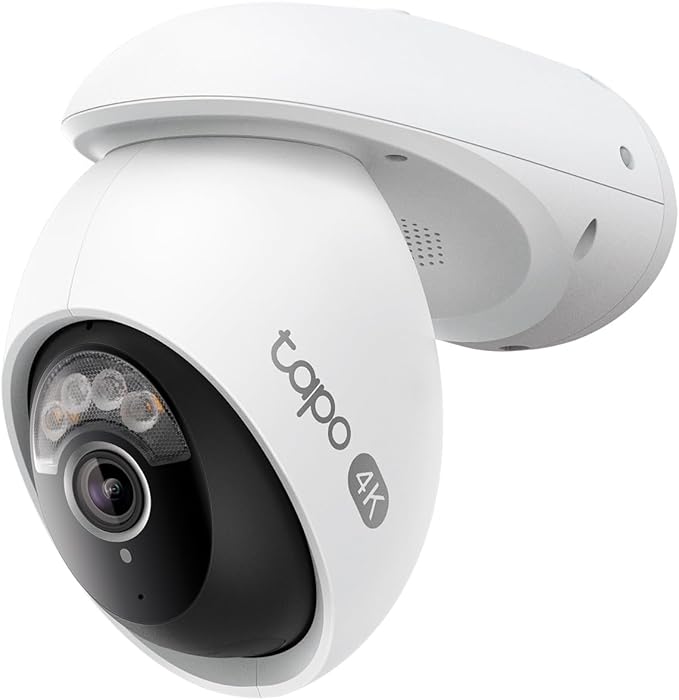 Tapo 4K 8MP Wired Pan/Tilt Outdoor Security Camera, Free Person/Vehicle Detect & 360° View, Color Night, Local AI, SD/Cloud Storage, Works w/Alexa & Google Home, 2.4 GHz WiFi C560WS