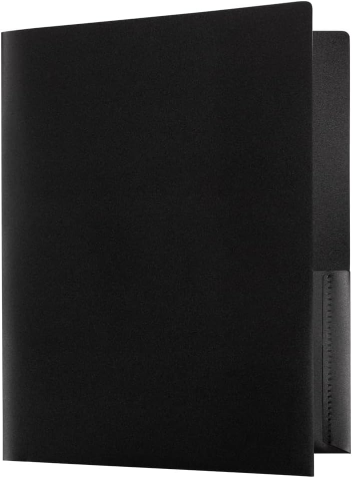 JAM PAPER Plastic 2 Pocket POP Folders - Durable School Folders - Assorted Business Colors - 6/Pack