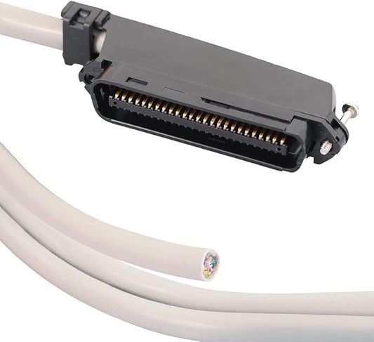 ICC Male to Open-End 25-Pair Telco Cable 5ft - Cat3 24AWG, 100% Solid Pure Copper, Gray Riser CMR Cable with 90-Degree 50-Pin Telco Connector for Voice and Low Data PBX Applications, 5 Feet