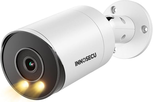 AI 8MP IP PoE Camera, Bullet Security Surveillance Camera, Dual Light Color Night Vision, Waterproof IP67, 2.8mm Lens 110 °, Built-in Mic, Face Detection, Human&Vehicle Detection, INB8BD49E