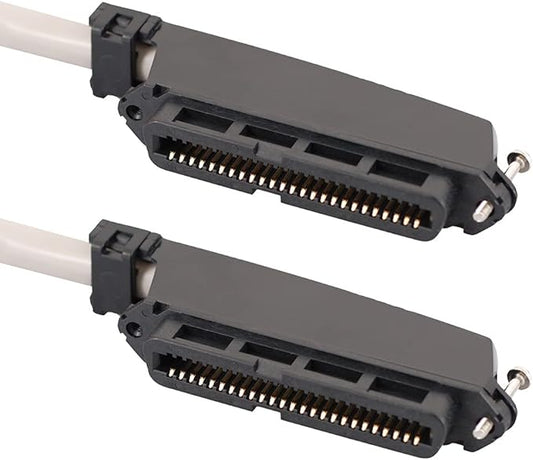 ICC Female to Female 25 Pair Telco Cable 25ft - Cat3 24AWG, 100% Solid Pure Copper, Gray Riser CMR Cable with 90 Degree 50 Pin Telco Connector for Voice and Low Data PBX Applications, 25 Feet