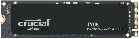 Crucial T705 PCIe Gen5 NVMe 1TB SSD, Up to 13,600MB/s, TLC NAND, Intel & Ryzen Compatible, for Hardcore Gaming & High-Speed Storage, Solid State Drive, Includes 1Mo Adobe CC – CT1000T705SSD3