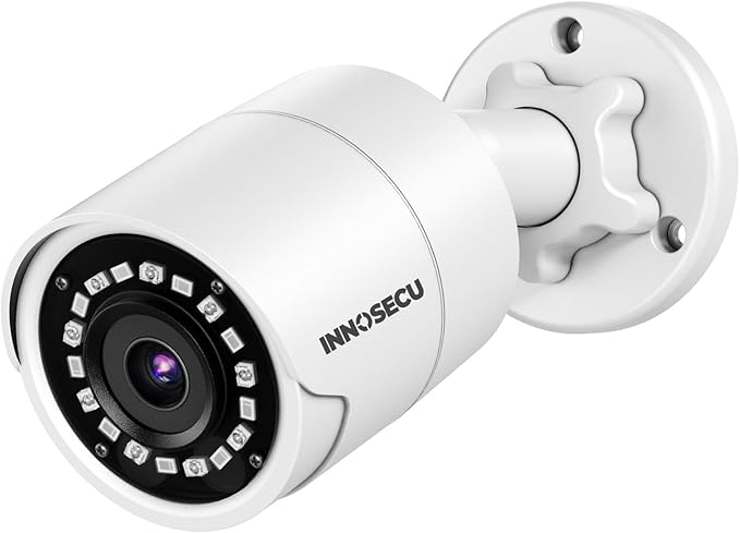 8MP AI PoE Camera, Bullet IP Security Camera Outdoor IP67, Face Detection, Human/Vehicle Detection, Night Vision up to 100ft, 2.8mm Lens Wide Angle 110°, Built-in Mic/Audio, INB8BR38F (White)