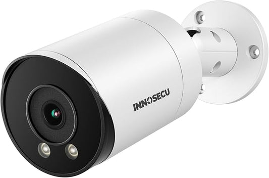 5MP PoE IP Camera, Bullet Security Surveillance Camera Outdoor IP67, Fixed Lens Wide 2.8mm with Wide Angle 110°, Built-in Mic, Human & Vehicle Detection, Night Vision 100ft, INB5GR49E