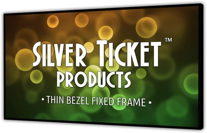 Silver Ticket Products S7 Series 6 Piece Thin Bezel Home Theater Fixed Frame 4K/8K Ultra HD, HDTV, HDR & Active 3D Projection Screen, 16:9 Format, 135" Diagonal, White Material S7-169135