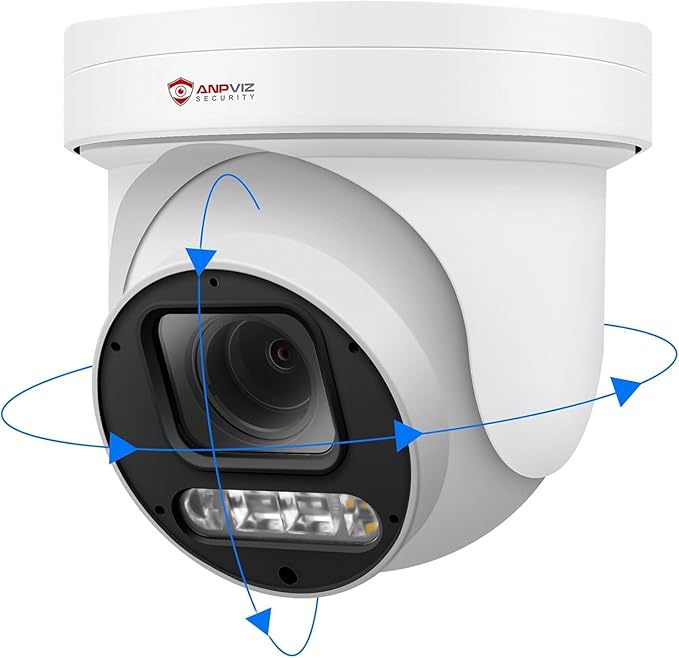 Anpviz 6MP PoE PTZ Camera Outdoor, 5X Optical Zoom 2.7~13.5mm Lens, Pan Tilt Zoom IP Security Camera with Human Vehicle Detection, Spotlight&Sound Alarm, SD Card Slot, IP66, NDAA Compliant (U Series)