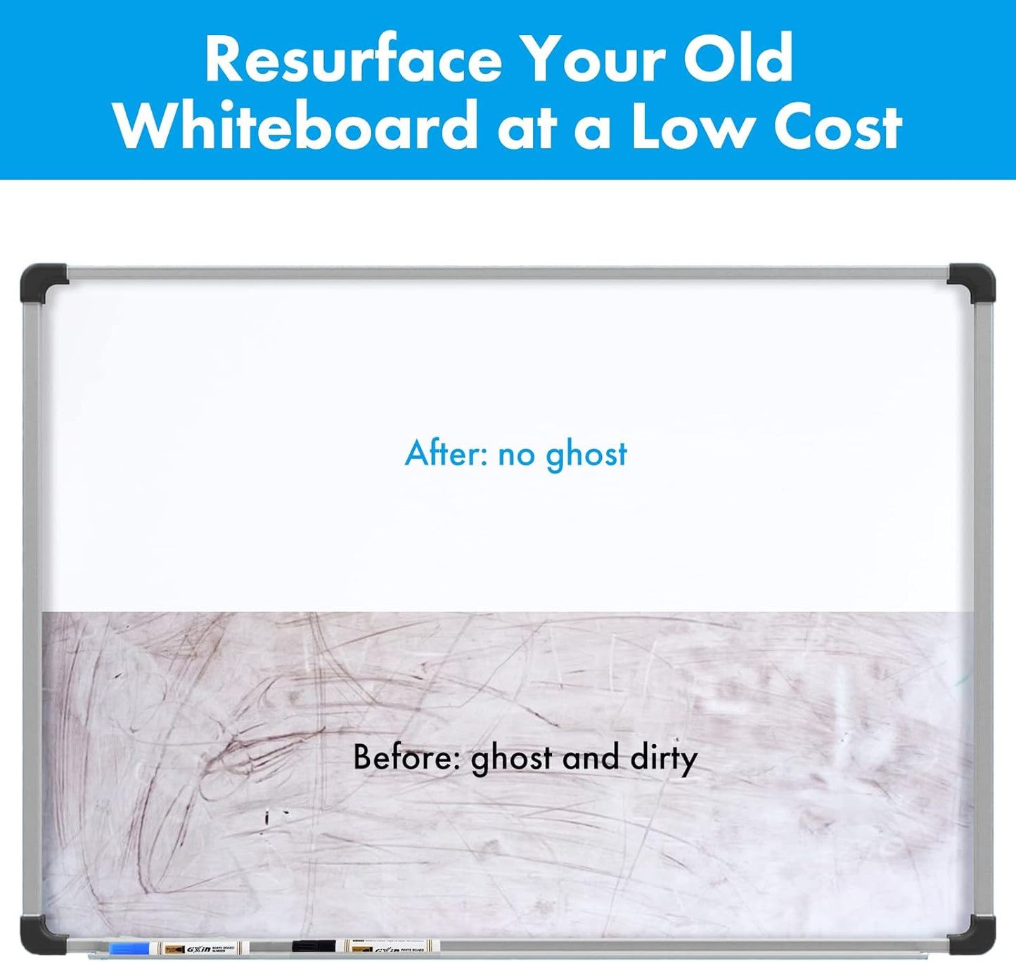 HAMIGAR Magnetic Whiteboard Contact Paper 18" x 39" Dry Erase White Board Sticker for Wall Stick on White Board Peel and Stick Wallpaper Adhesive Poster with Marker, Magnetic Eraser and Magnets