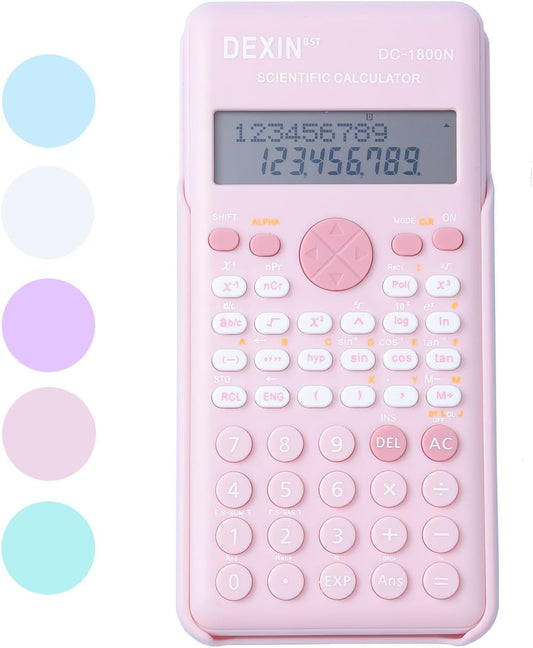Scientific Calculators for Students, 240 Functions 2-Line Standard Scientific Calculator, Cute School Office Suppliesï¼Math Calculator for School (Pink)