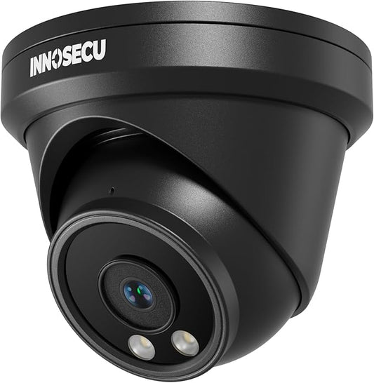 4MP Dome PoE Camera, Outdoor Indoor Security IP Camera, Human/Vehicle Detection, Waterproof IP67, 2.8mm Lens with Wide Angle 110°, Night Vision 100ft, Built-in Mic, IND4FR97A-B (Black)