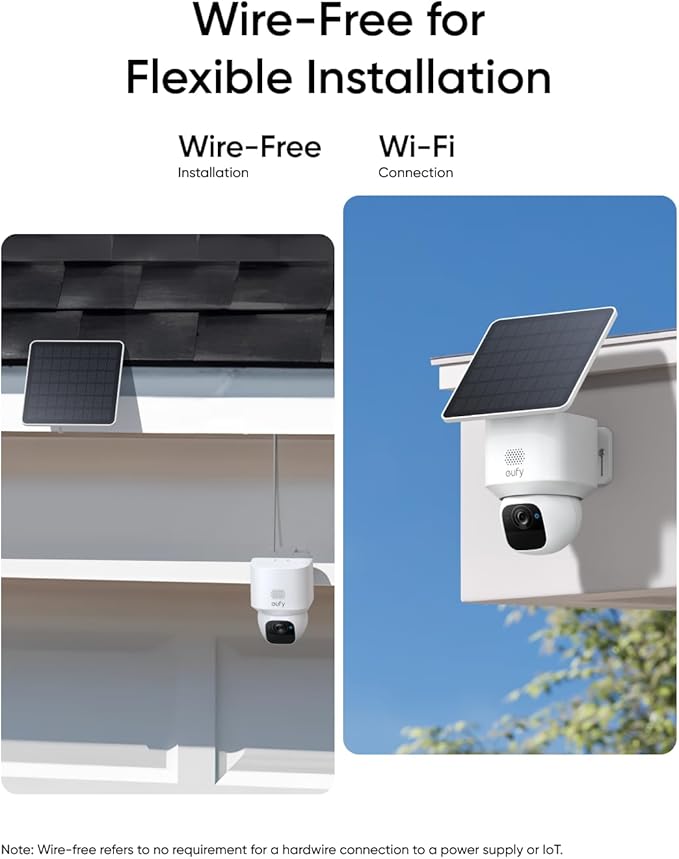 eufy Security SoloCam E30, 2 Pack, Security Cameras Wireless Outdoor, Solar Camera Outdoor Wireless, 360° Pan, AI Tracking, 2K Clarity, HomeBase S380 Compatible, No Monthly Fee (Renewed)