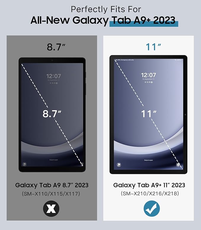 TiMOVO Case for Samsung Galaxy Tab A9+/A9 Plus 11 Inch 2023, Slim Lightweight Stand Hard Back Shell Protective Cover for Galaxy Tab A9+ Tablet SM-X210/X216/X218, Auto Wake/Sleep, Blue Starry Sky