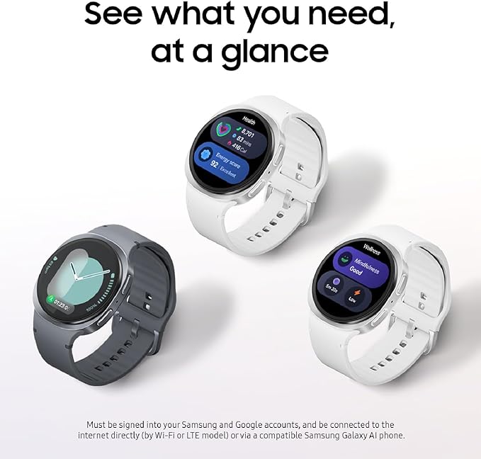 Samsung Galaxy Watch 8 (2025) 44mm LTE Smartwatch, Cushion Design, Fitness Tracker, Sleep Coaching, Running Coach, Energy Score, Heart Rate Tracking, Graphite [US Version, 2 Yr Warranty]