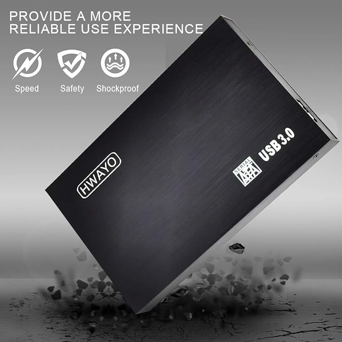 2.5'' 320GB Ultra Slim Portable External Hard Drive USB3.0 HDD Storage for Xbox One Consle, PC, Laptop (Black)