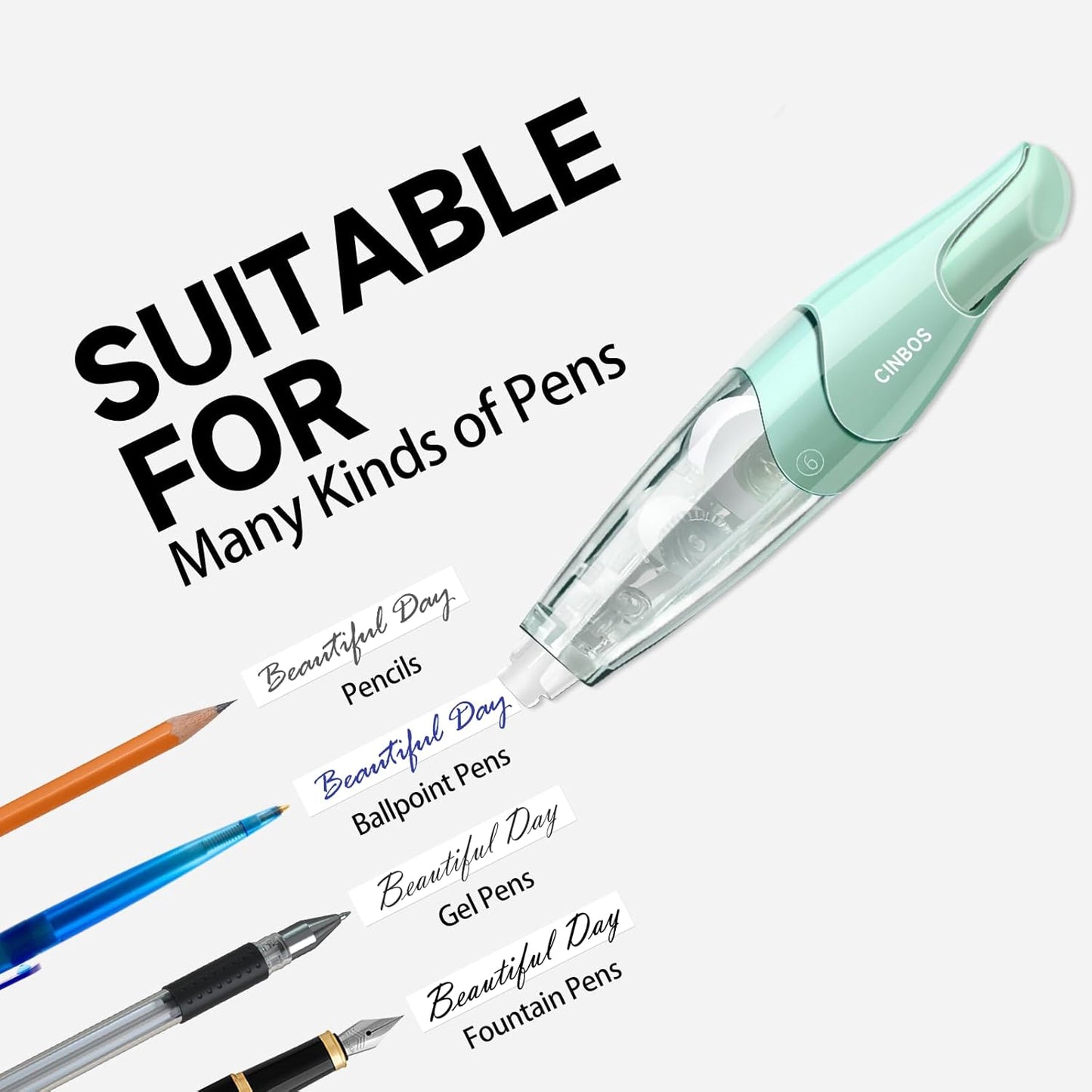 Refillable Retractable White Correction Tape, White Smooth Pull Out Correction Tape with 2 Extra Refills, Cute Correction Tape for Office Supplies, 4 PCS (CS-25)