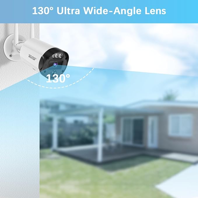 【All-in-One Security System】 5MP Outdoor Wireless Security Camera System, Home WiFi Video Security Cameras Systems, Surveillance DVR Kits