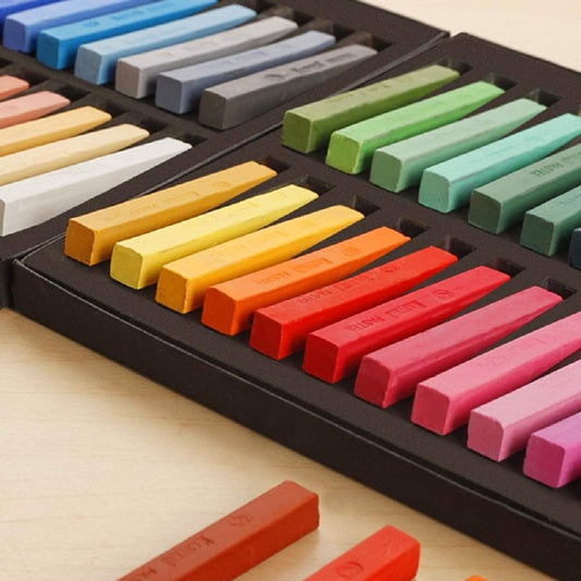 Non Toxic Artist Pastels,Square Soft Pastels Set,Chalks 12/24/36/48 Colors Soft Dry Pastel Artist Chalk Pastel Sticks for Office School Art Drawing Painting Supplies Professional Art Pastel (24Pcs)