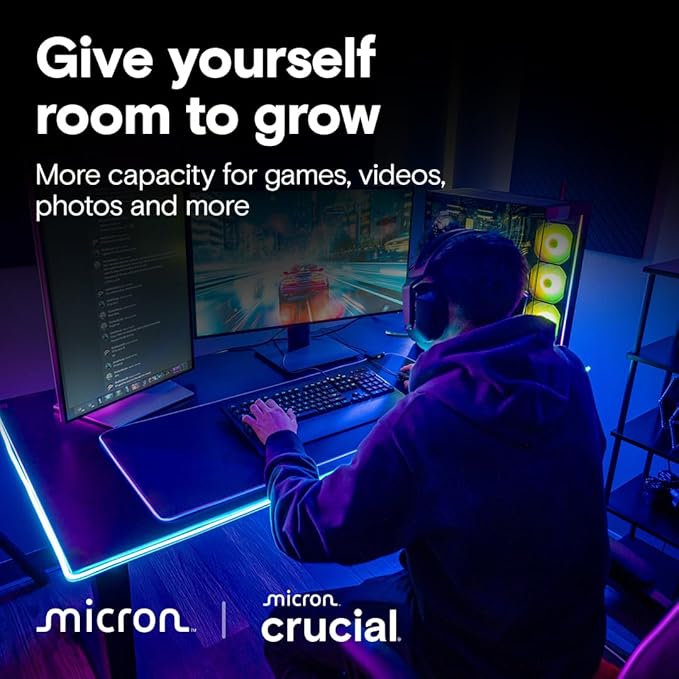 Crucial T710 PCIe Gen5 NVMe 4TB SSD, Up to 14,900 MB/s, Laptop & Desktop Compatible (PC), for Creatives and Hardcore Gamers, Solid State Drive, Includes 1Mo Adobe CC – CT4000T710SSD8-01