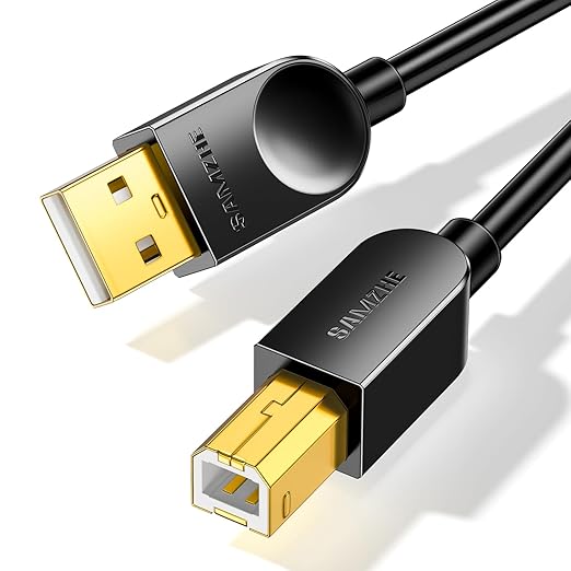 SAMZHE 3FT USB A to B Printer Cable, High Speed Printer Cord for HP Canon Epson Dell Samsung Brother Lexmark Xerox, USB 2.0 Cables Compatible with Printers, Scanner, External Hard Drive, MIDI Keyboard
