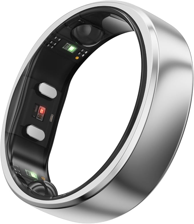 RingConn Gen 2, Worldâs First Smart Ring with Sleep Apnea Monitoring, No APP Subscription, 12-Day Battery Life, Stress/Heart Rate/Women's Health Tracker, Android & iOS Compatible (Silver, Size 6)