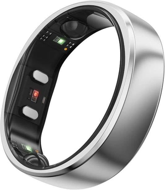 RingConn Gen 2, Worldâs First Smart Ring with Sleep Apnea Monitoring, No APP Subscription, 12-Day Battery Life, Stress/Heart Rate/Women's Health Tracker, Android & iOS Compatible (Silver, Size 11)
