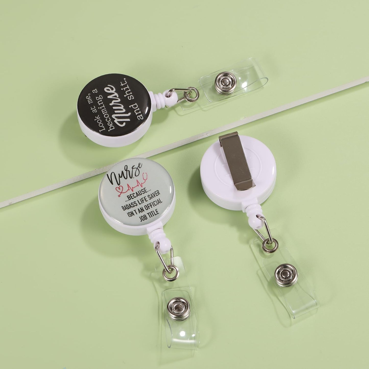 16pcs Badge Reels Retractable Badge Holders,Id Badge Holders Retractable with Clip,Cute Badge Reel for Men,Women,Girls 16
