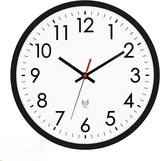 Lumuasky Atomic Wall Clock Analog 12 inch Silent Battery Operated Wall Clocks Modern Clock for Living Room, Office, Home, Bedroom, Kitchen, Bathroom