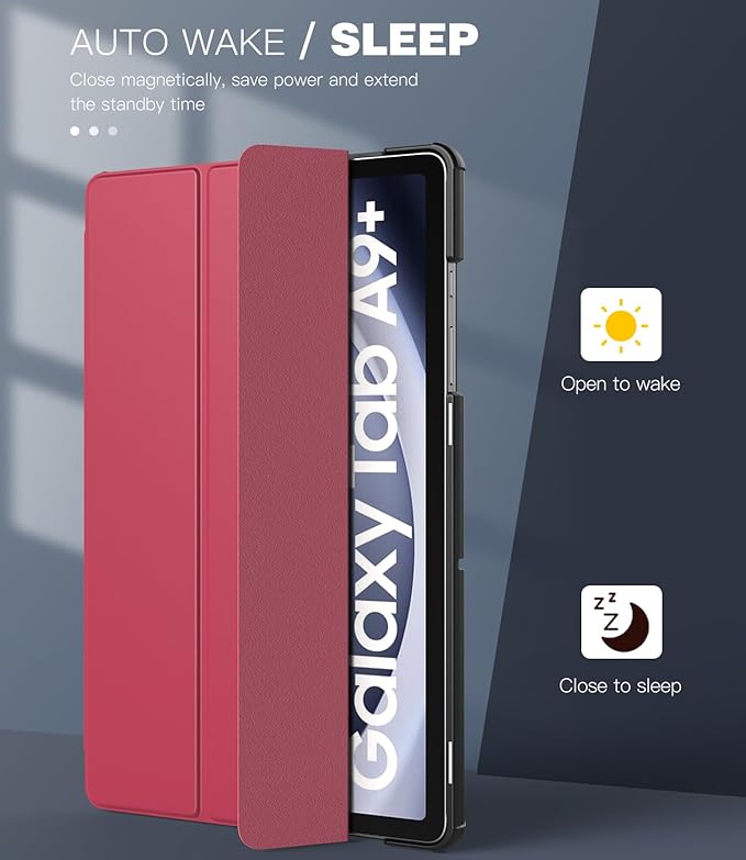 TiMOVO Case for Samsung Galaxy Tab A9+/A9 Plus 11 Inch 2023, Slim Lightweight Stand Hard Back Shell Protective Cover for Galaxy Tab A9+ Tablet SM-X210/X216/X218, Auto Wake/Sleep, Wine Red