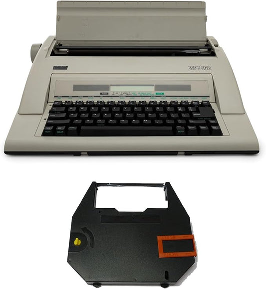 Nakajima WPT-160 Electronic Portable Typewriter with Correct Film Ribbon (2 Items)