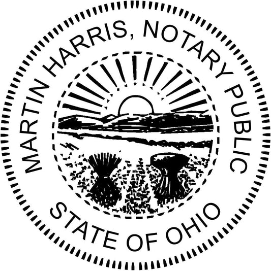 Ohio Round Notary Stamp | Official State Notary Stamp | Official Seals | Meets State Specifications (Ohio, Round Stamp)