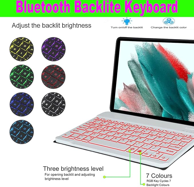 Keyboard Case for Samsung Galaxy Tab A11 Plus/ A9 Plus 11 inch (SM-X210/X216/X218) 2023, Backlite A9+ Keyboard Case with S Pen Holder for A11+(Green)