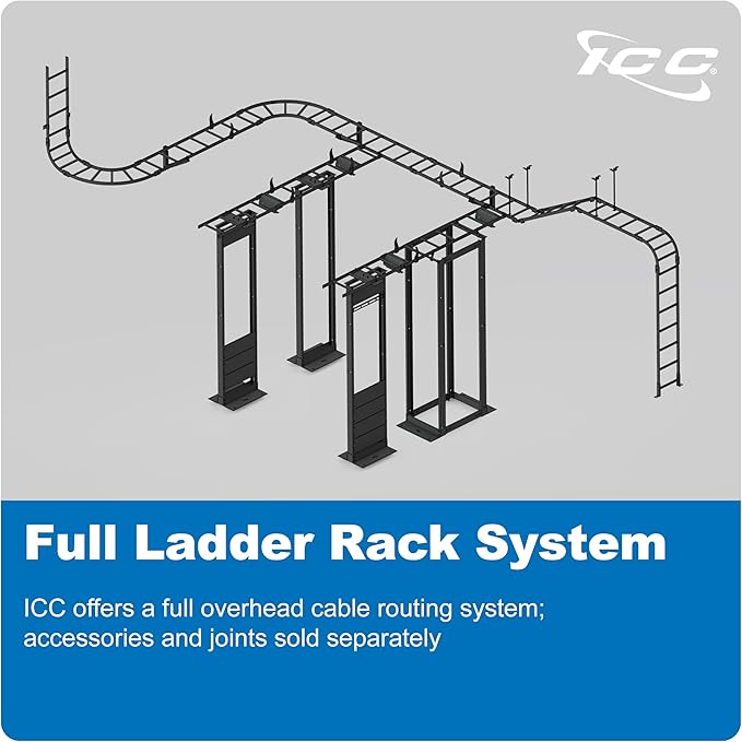 ICC Cable Runway Rack 90° Inside Corner, 16-Gauge Steel, Made in USA